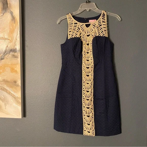 Lilly Pulitzer Womens Tana Shift Dress (True Navy) (Size 00) Lilly Pulitzer Womens Tana Shift Dress (True Navy) (Size 00)